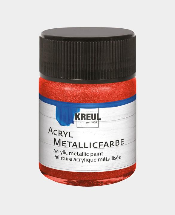 Immagine prodotto Kreul Vernice acrilica metallizzata, crema opaca, 50 ml (Rosso, 50 ml)