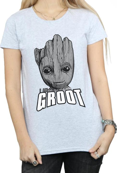 Actual product image Womens/Ladies Guardians Of The Galaxy Groot Face Cotton T-Shirt (S)