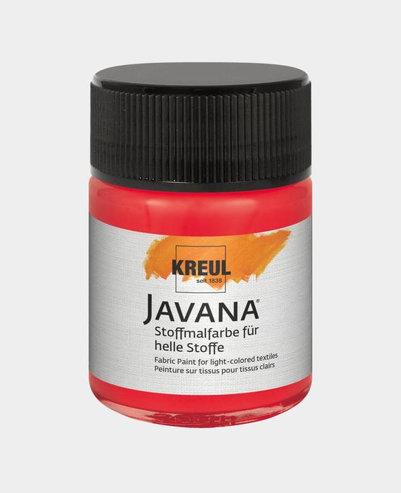 Actual product image Kreul Javana fabric paint for light fabrics, 50 ml (Bright red, 50 ml)