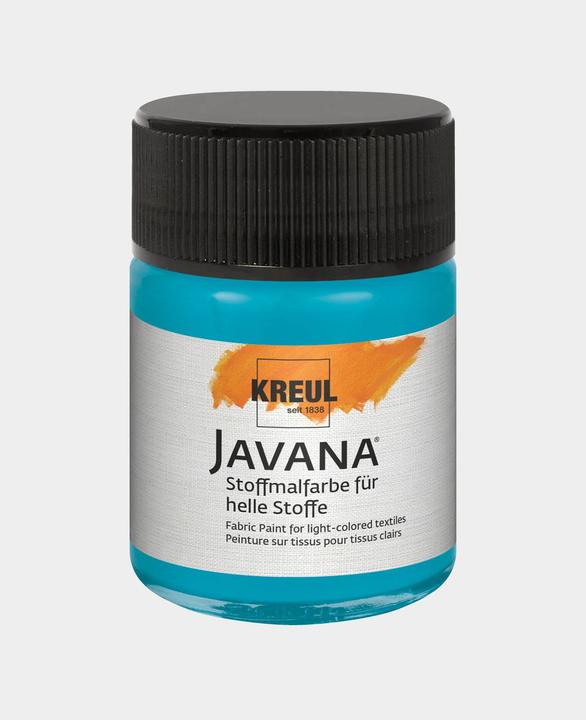 Actual product image Kreul Javana fabric paint for light fabrics, 50 ml (Turquoise blue, 50 ml)