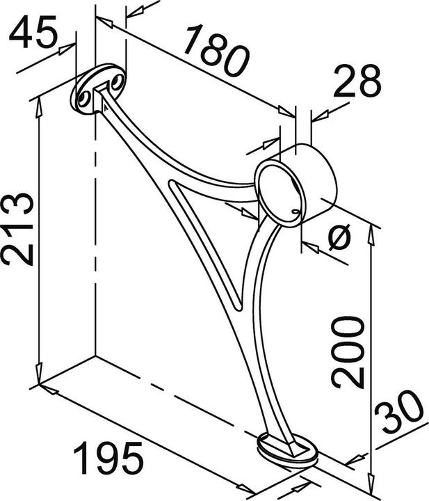 Produktbild G-Fittings Fusslaufstützen für Fussreling an Bartheken (1 Stk.)