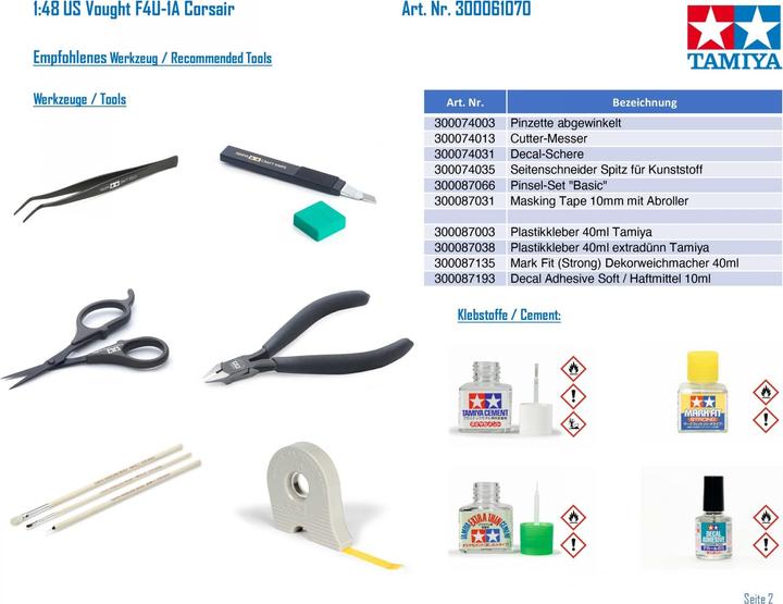 Actual product image Tamiya 1:48 WWII US Vought F4U-1A Corsair