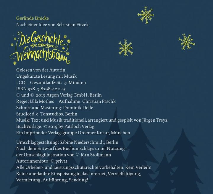 Produktbild Die Geschichte vom traurigen Weihnachtsbaum (Gerlinde Jänicke, Sebastian Fitzek, Deutsch)