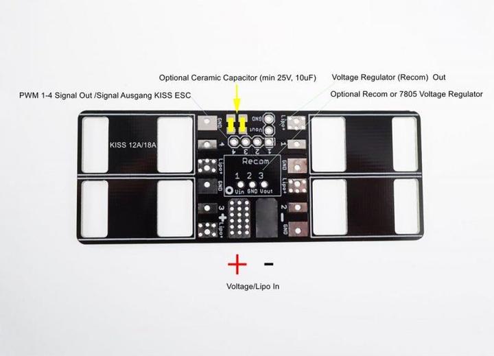 Actual product image Dronefactory Flyduino Kiss Carrier Mini Power Distribution (FPV accessories)