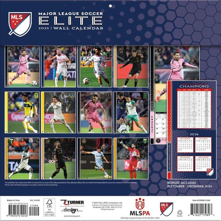 Actual product image MLS - Elite - 30.5 x 30.5 cm Wall Calendar 2025 (30.5 x 30.5 cm, French, Italian, Spanish, German, English)