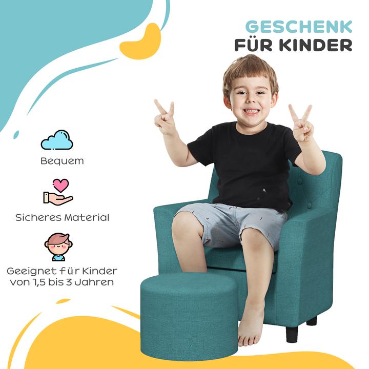 Actual product image Aiyaplay Kindersessel Schaumstoff, Polyester Blau (Child armchair)
