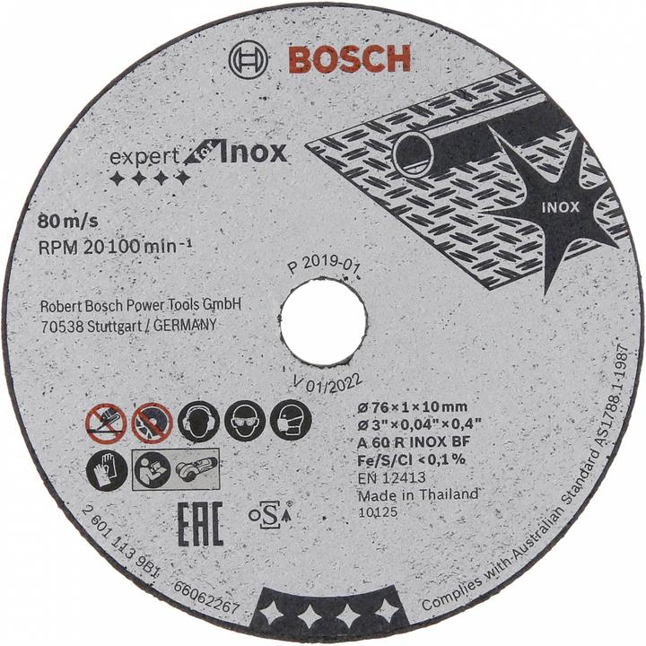 Actual product image Bosch Professional Zubehör PRO Stainless Steel and Metal cutting disc, 76 x 1 x 10 mm