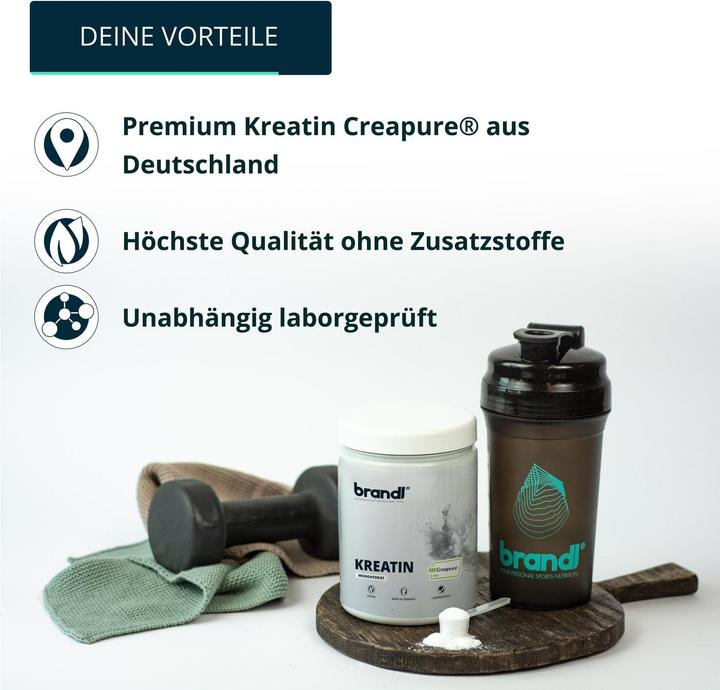 Produktbild Brandl Kreatin CREAPURE Creatin Monohydrat Pulver (1 Stück, Pulver, 500 g)