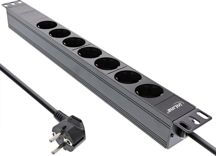 Produktbild InLine 19" Steckdosenleiste (7 x, CEE 7/7, 2 m)