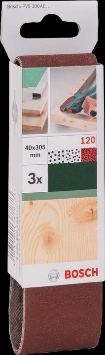 Actual product image Bosch Zubehör 3-piece sanding belt set for Bosch vario sanders, red quality K = 120 (120)
