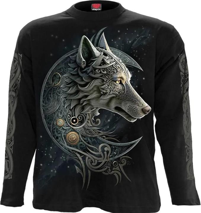 Spiral Celtic Wolf TShirt Langärmlig