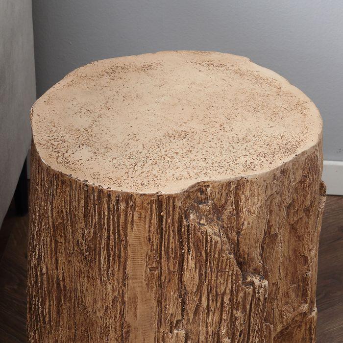 Immagine prodotto Swisshandel24 Tavolino con piedini livellanti in stile ceppo d'albero 37cmx37cmx43cm cemento marrone (37 x 37 x 43 cm)