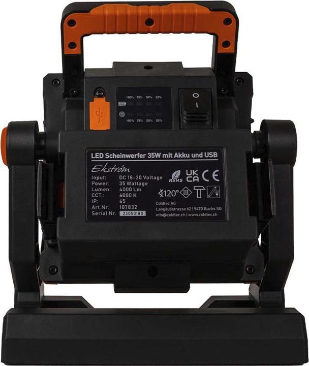 Image du produit Ekström Akku LED Scheinwerfer 35W mit USB + Stativ (4000 lm)