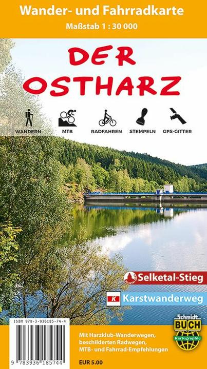 Actual product image The eastern Harz Mountains, hiking and cycling routes.