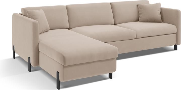 Actual product image Micadoni Velvet Left Corner Sofa With Bed Function, "Gloria", 4 Seats, 260x170x80Made in Europe (Corner sofa)