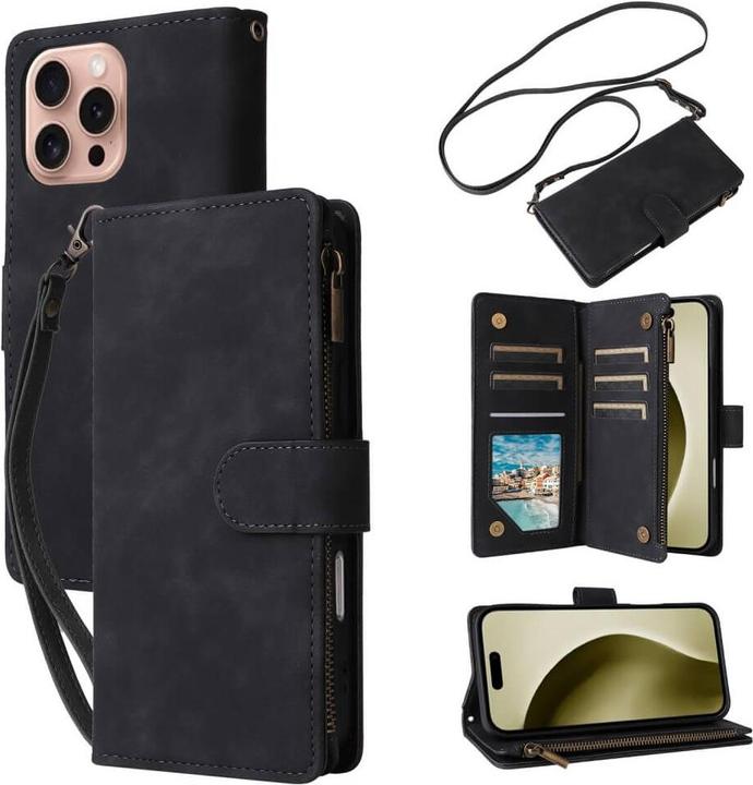 Immagine prodotto Cover-Discount iPhone 16 Pro - Custodia a portafoglio con cordino (Apple iPhone 16 Pro)