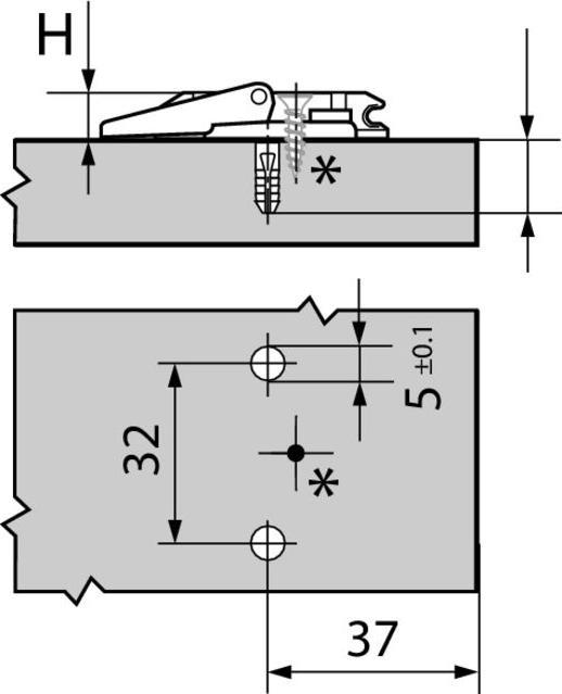 Produktbild Blum Kreuzmontageplatten CLIP Eckmontage