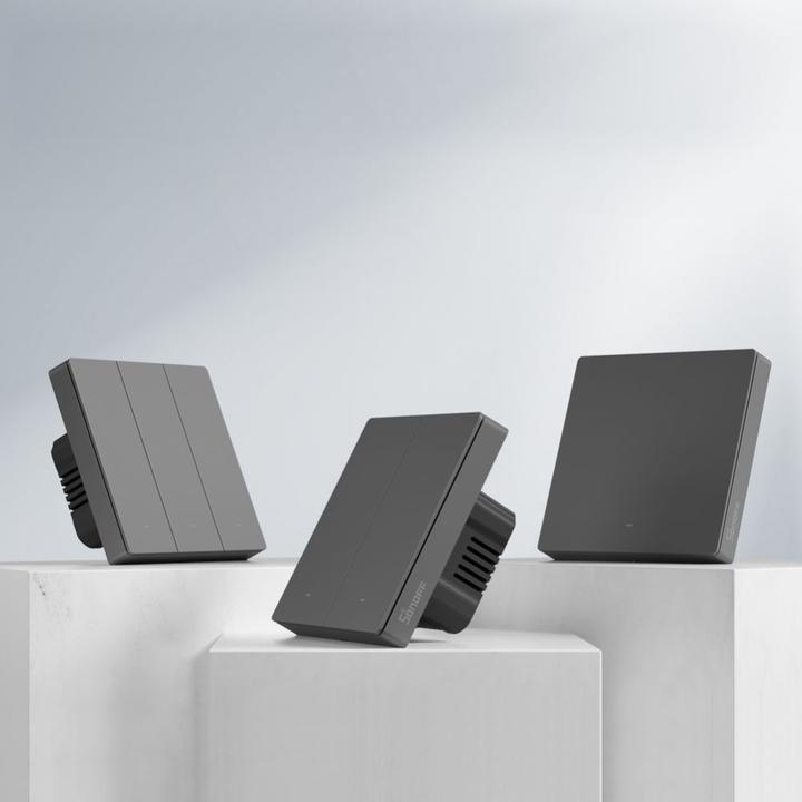 Actual product image Sonoff Smart 3-Channel Wi-Fi Wall Switch Black (M5-3C-80)