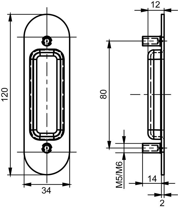 Produktbild Glutz Muschelgriffe für Hebeschiebetürgriffe 56500/56501 (Türgriff)
