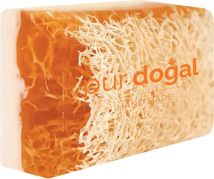 Pür Doğal 100% Natürliche Kürbisfaser Seife mit Eselmilch und Honig 130gr (Hartseife)