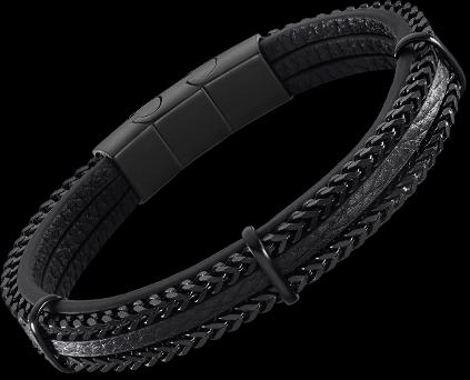 Produktbild Lotus Style - Stylish menÂ's leather bracelet Men Basic LS2206-2 / 1 (M) (22 cm, Edelstahl, Leder)