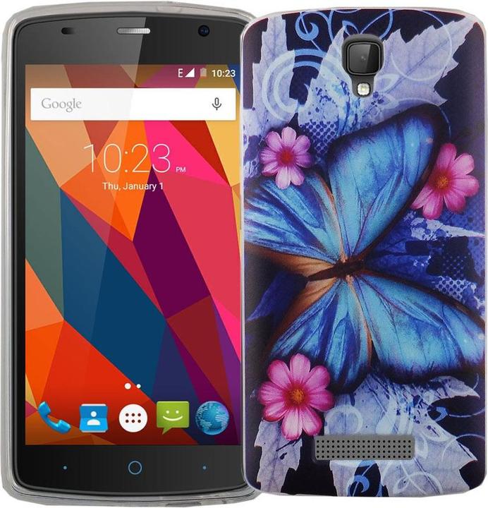 Produktbild König Design Handy Hülle für ZTE Blade L5 Plus Schmetterling Blau Tasche Case Cover Motiv Neu (ZTE Blade L5 Plus)
