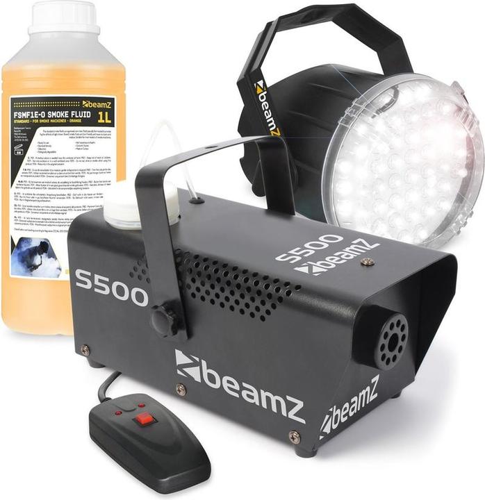 Image du produit BeamZ en stroboscoop - LED stroboscoop + S500 500W met extra 250ml rookvloeistof (500ml totaal) (500 W)