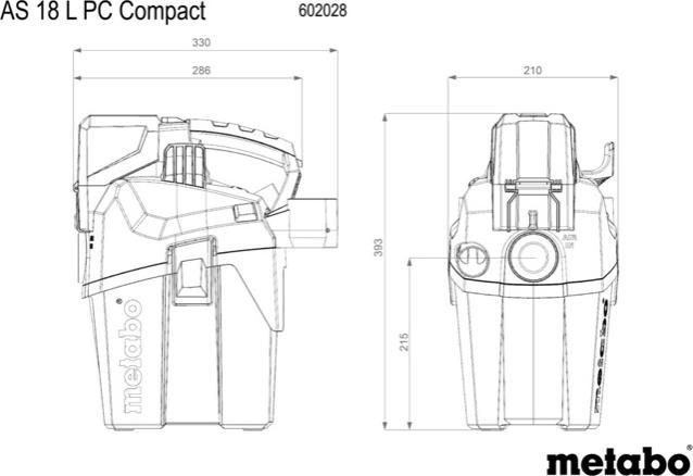 Actual product image Metabo AS 18 L PC Compact (Wet dry vacuum cleaner)