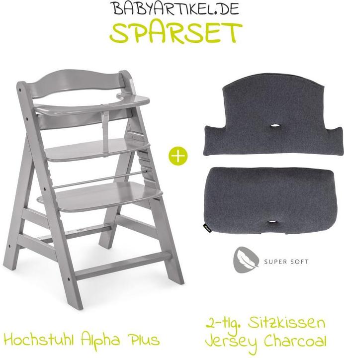 Produktbild Hauck Hochstühle Hochstuhl Alpha Plus Grey - im Sparset inkl. (Hochstuhl)