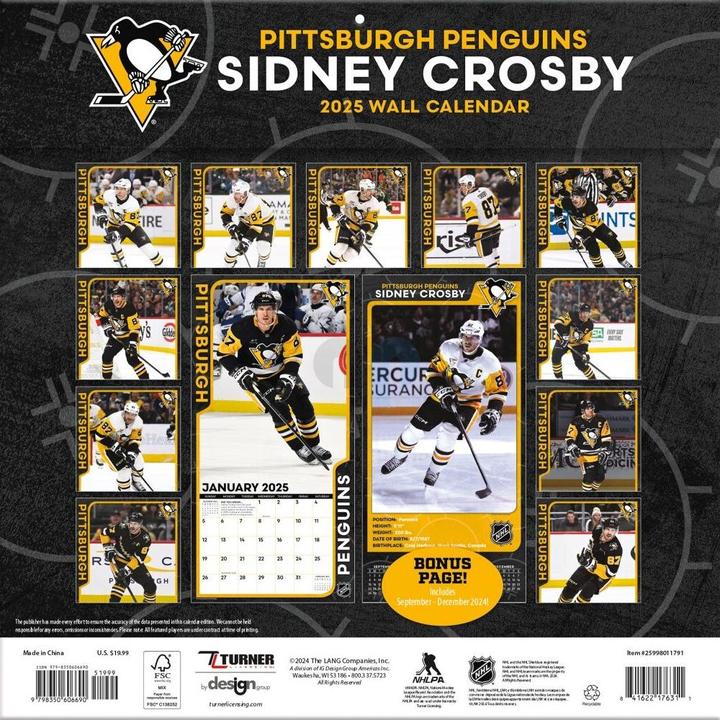 Produktbild NHL - Pittsburgh Penguins - Sidney Crosby - 30.5 x 30.5 cm Spieler-Wandkalender 2025 (30.5 x 30.5 cm, Französisch, Italienisch, Spanisch, Deutsch, Englisch)