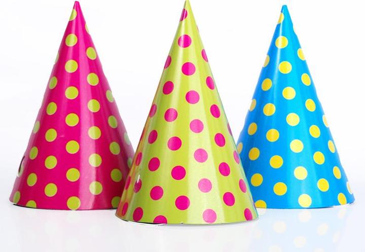 Immagine prodotto Partydeco Cappelli party a pois, misto, 16 cm (1 confezione / 6 pz.)