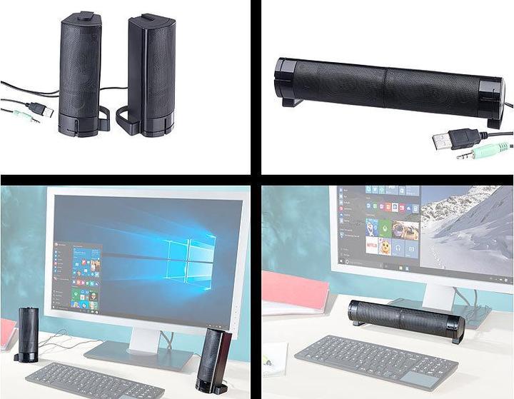 Actual product image Auvisio 2in1 PC stereo speaker and soundbar