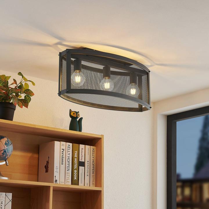 Actual product image Lindby Mizgin Ceiling Light with Grille 3 Flames (E27)