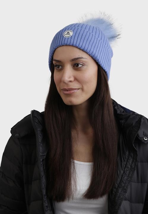 Produktbild Cash-Mere Kaschmir Rib Mütze mit Bommel (One Size)