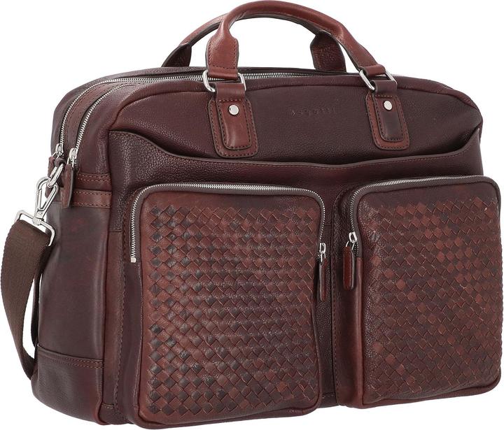 Actual product image Bugatti Woven briefcase leather 48 cm