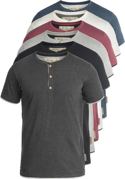 Immagine prodotto Indicode Tony T-Shirt A Maniche Corte Maglietta Da Uomo Con Collo Grandad (XXL)