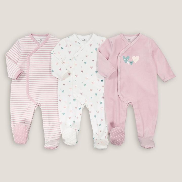 La Redoute Collections 3er-Pack Samt-Strampler