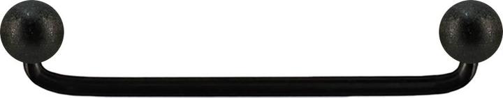 Star Piercing Surface Barbell schwarz 90° mit zwei Kugeln gesprenkelt (Chirurgenstahl 316L)