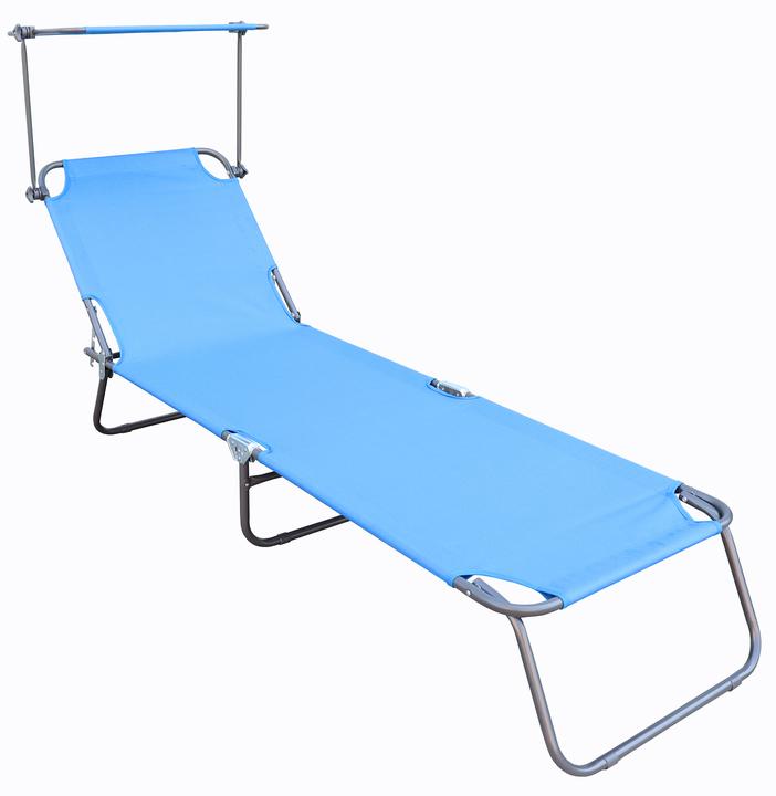 Produktbild VCM Sonnenliege Liegestuhl mit Sonnendach (185 cm)