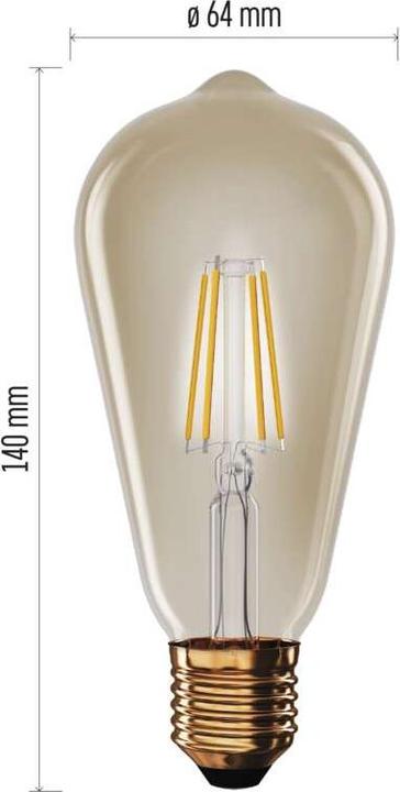 Produktbild Emos LED Lampe Vintage ST64 / E27 / 4,5 W (40 W) / 420 lm / Warmweiss (E27, 4.50 W, 420 lm, 1 x, F)
