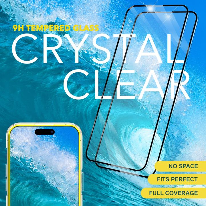 Actual product image Nalia 2x protective glass & 1x template (2 Piece, Apple iPhone 15 Pro)