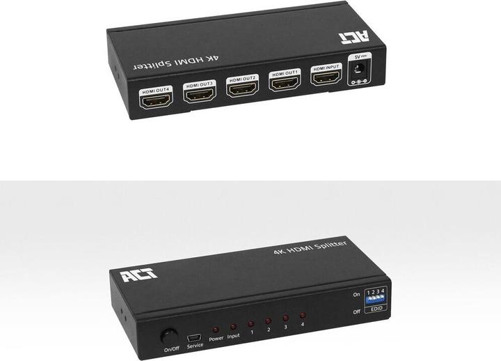 Actual product image 4K HDMI splitter, 1 in 4 out, EDID support