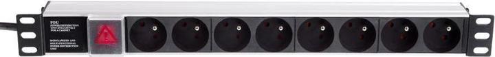 Image du produit Netrack 125-19-02 Distributeur de courant 19 pouces 1U 230V/16A 8xE ALU