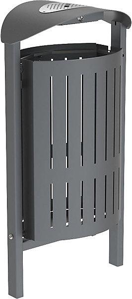 Image du produit SPL Corbeille à déchets SILAOS® avec cendrier, acier / tôle, à sceller dans du (50 l)