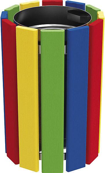 Actual product image SPL JUNIOR outdoor waste basket, capacity 40 l, red / yellow / green / blue. (40 l)