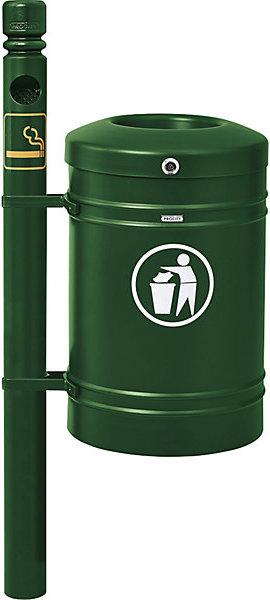 Actual product image SPL GUSTAVIA outdoor waste collector, capacity 40 l, with ashtray, green. (40 l)