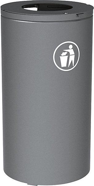 SPL Cestino per esterni OLBIA, capacità 80 l, con contenitore interno, grigio. (80 l)