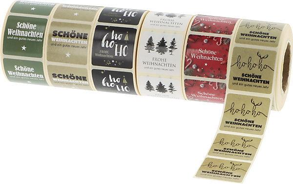 Image du produit kaiserkraft Étiquette pour cadeau, Schöne Weihnachten, étoile, beige, lot de 500, L x l 35 x