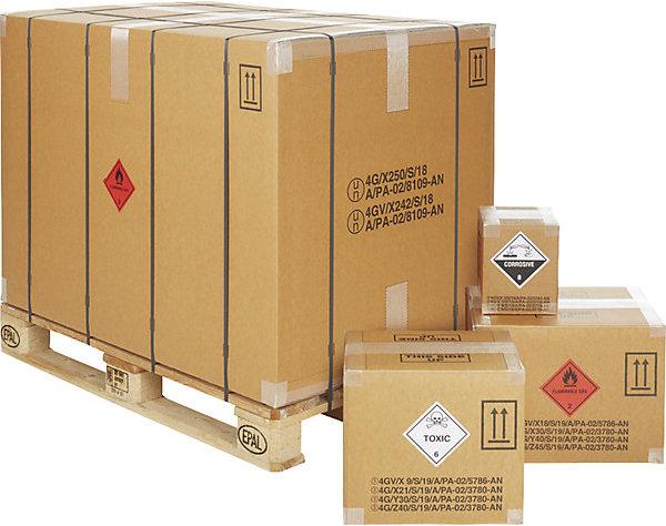 Actual product image kaiserkraft PREMIUM dangerous goods box, brown, internal dimensions 570 x 370 x 430 mm. (80 x)