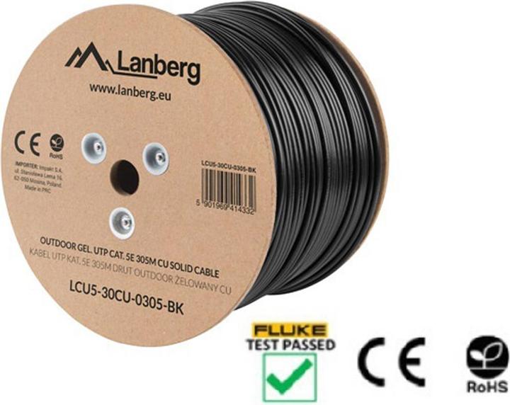 Produktbild Lanberg LCU5-30CU-0305-BK Netzwerkkabel U/UTP (UTP) (U/UTP, CAT5e, 305 m)